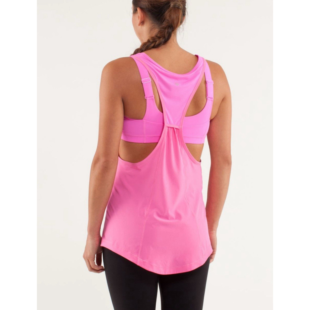 Lululemon Run For Your Money Racerback Tank Top Size 8 Pow Pink Athletic